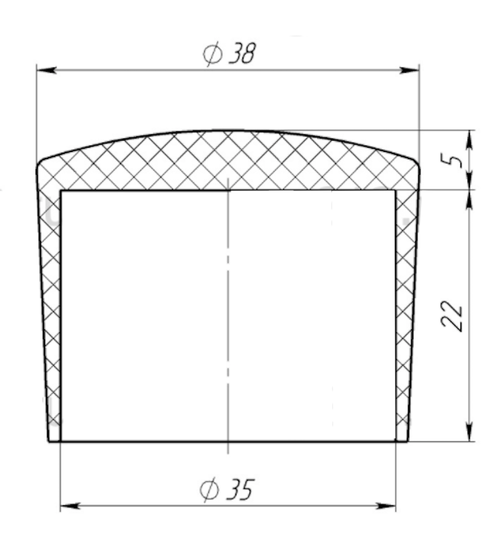 Ножка, насадка, заглушка наружная для стоек d=35мм