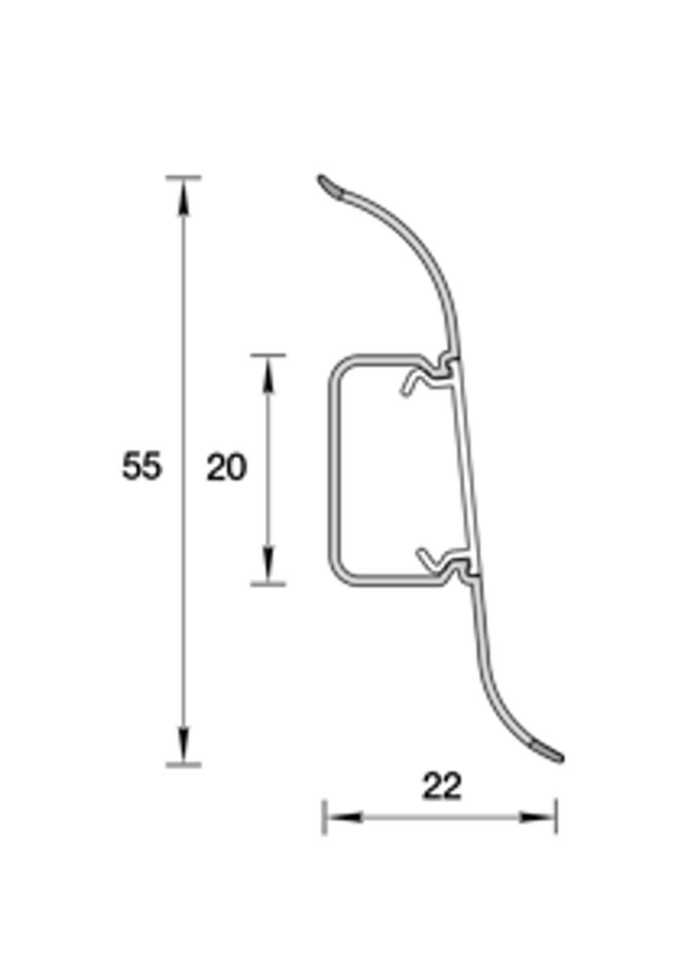 Плинтус ПВХ Идеал Классик 303 Венге темный 2200х55х22 мм