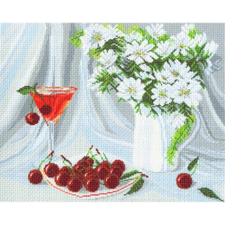 "Белоснежные цветы"-0825 канва с рисунком