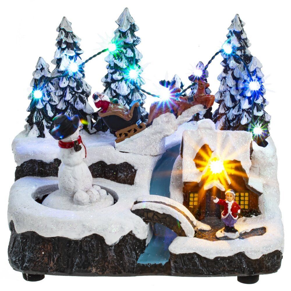 GAEM Фигурка декоративная "Рождество" (4 мелодии, подсвет, движ, 3xAA н/п, +USB), L19 W14,5 H17 см