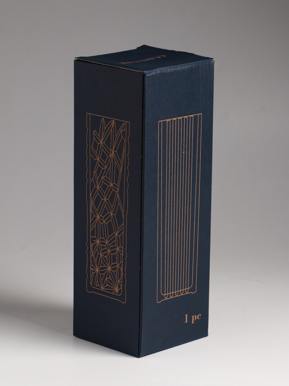 Ваза «Бритт», полосы, 24×8 см, стекло, прозрачная