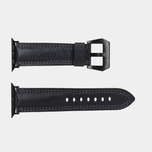 Ремешок для Apple Watch Ultra 49mm из кожи сафьяно, черного цвета