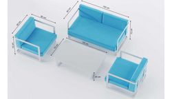 Villino, набор белый/голубой, алюминий