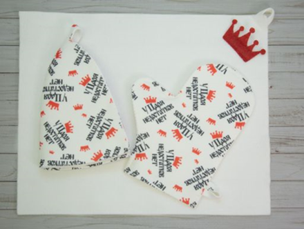 Набор банный с принтом "У Царя недостатков нет" (шапка+рукавица+коврик),НП01