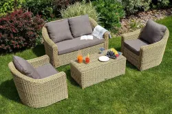 "Кон Панна" лаунж-зона из искусственного ротанга, цвет соломенный