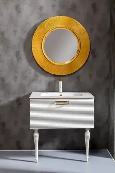 Тумба Armadi Art Linea 80 белая+Золото 842-080-WG