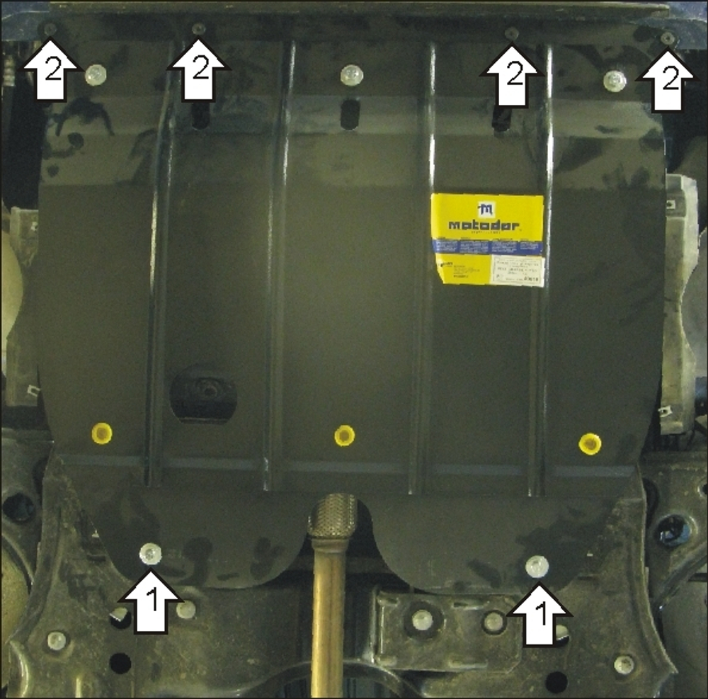 Защита картера Двигателя, КПП. 2 мм, Сталь. для FIAT Grande Punto 2005-2010 MOTODOR.00610