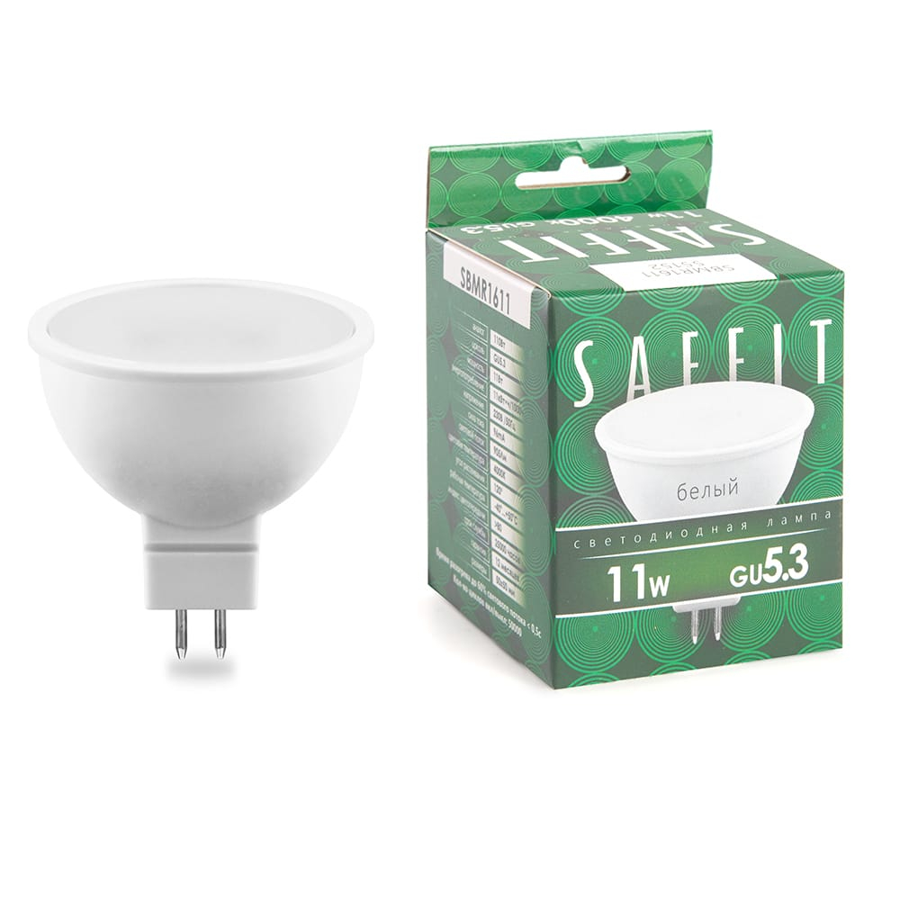 Лампа светодиодная LED SAFFIT SBMR1611 MR16 11W GU5.3 4000K 230v 905Лм