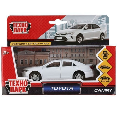 Модель ин. мет. "Toyota Camry" 12см, двери, багажн, белый, коробка CAMRY-WH (Технопарк)