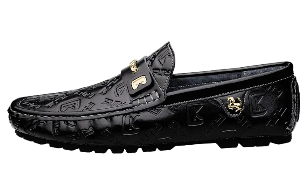 CKVUSAMG Cow Split Leather Gommino Loafers Men"s