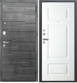 Входная дверь Аргус Люкс 3К 2П Техно бетон темный / Ниагара белый ясень