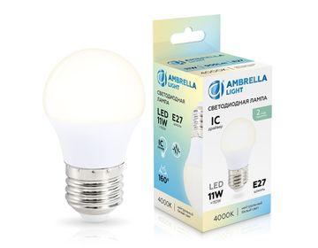 Светодиодная лампа Шар LED G45 11W IC E27 4000K 175-265V 451104 Bulbing Ambrella