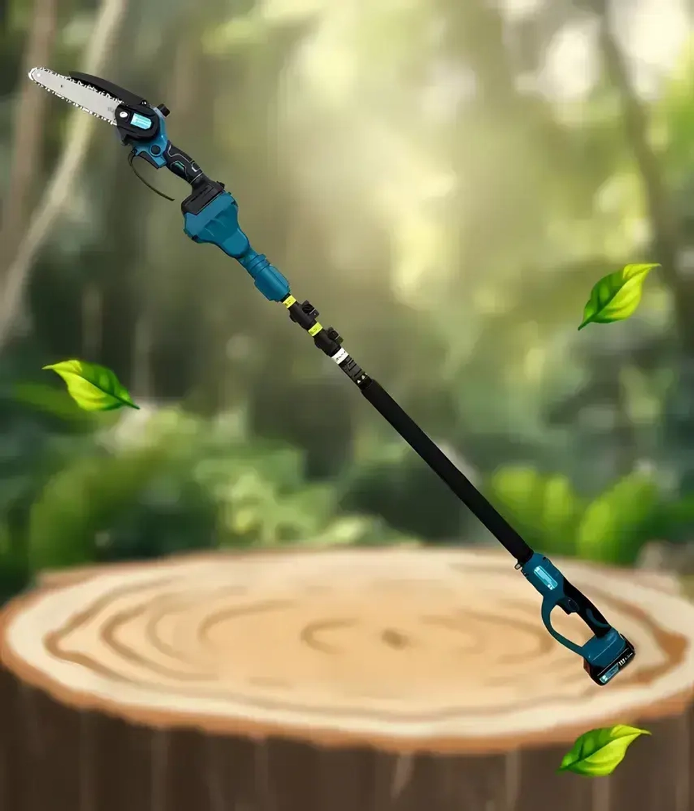 Набор садовых инструментов с удлинителем секатор и пила аккумуляторные, 2в1, 2 АКБ