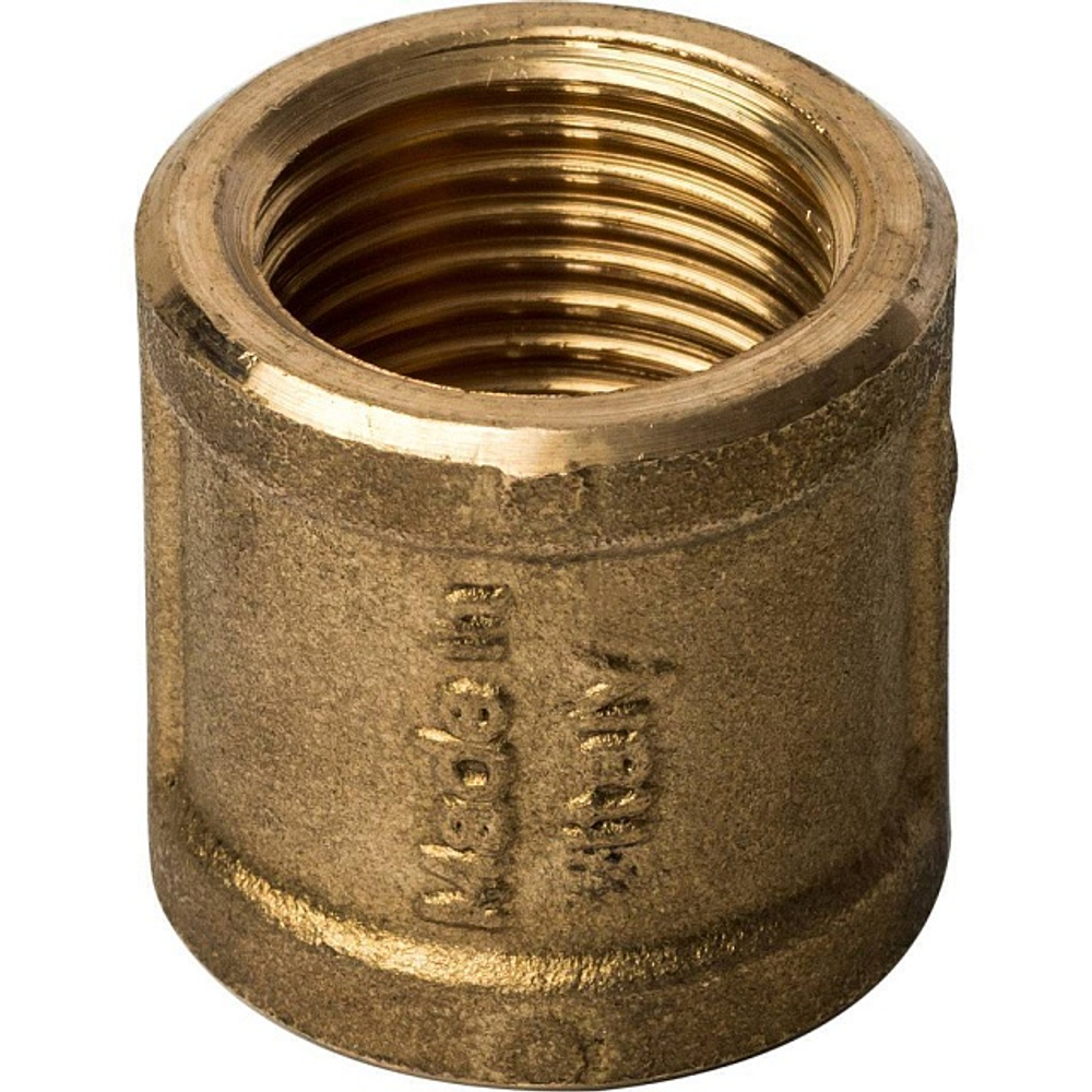 Муфта STOUT SFT 0005 - 1/2" (для стальных труб, латунь без покрытия)