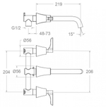 Встраиваемый смеситель для раковины ADAGIO 912001MLGR графит