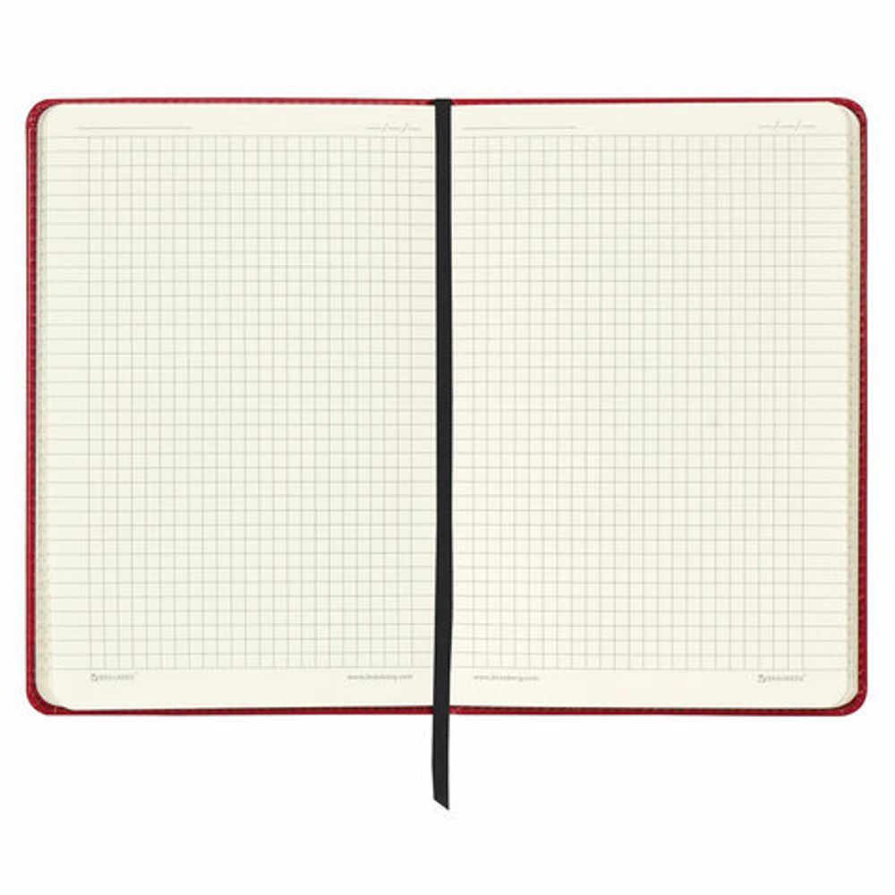 Блокнот в клетку с резинкой А5 (148x218 мм), 80 л., под кожу красный BRAUBERG "Office", 111030