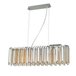 Подвесной светильник 5x40Вт E14, металл/хрусталь, хром