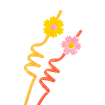 Трубочки для коктейлей пластиковые «Цветочки» ассорти, 4 шт