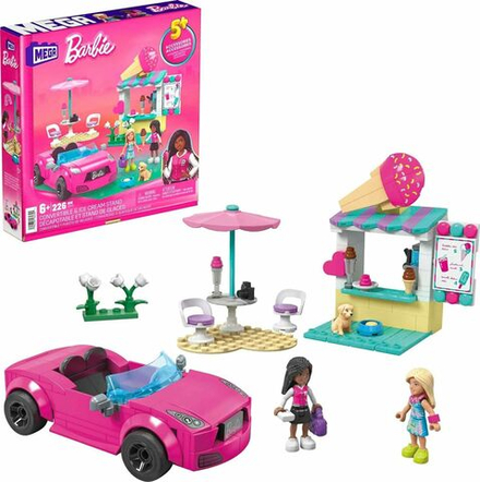 Конструктор Mega Barbie - Игровой конструктор Кабриолет + магазин мороженого 226 эл. - Мега Барби HPN78