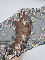 Вышивка на сетке черная/мультиколор К796 25 см