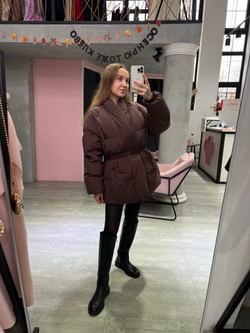 Пуховик Жасмин горький шоколад