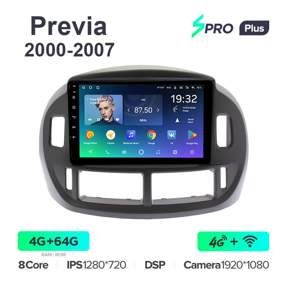 Teyes SPRO Plus 9"для Toyota Previa 2000-2007