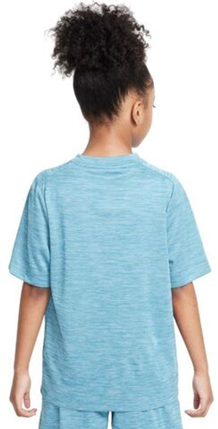 Детская теннисная футболка Nike Boys Multi Dri-FIT Short-Sleeve Top - smokey blue/lt armory blue/white