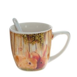 GAEM Кружка с ложкой, 150 мл, L10 W7 H7,5 см, 4в