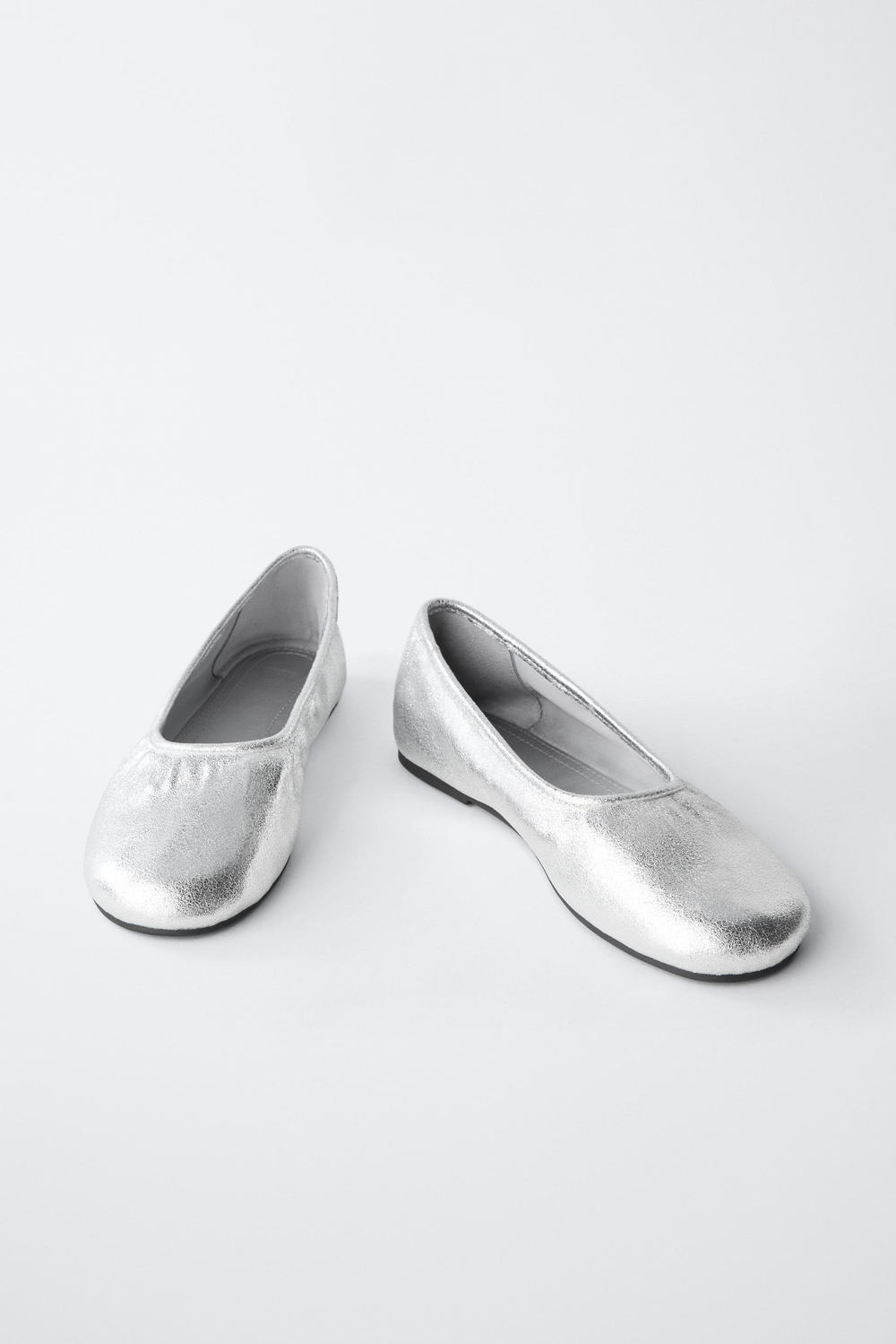 ZARA БАЛЕТКИ, СЕРЕБРИСТЫЙ