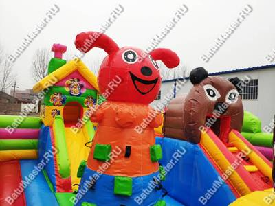 Коммерческий надувной батут "Маша и Миша", 10*6*2,8 м