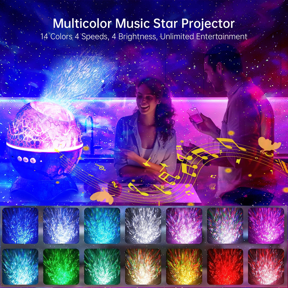 Светильник, ночник проектор звёздное небо, яйцо динозавра "Galaxy Nightlight Projector/ Starry Projector" с пультом д/у