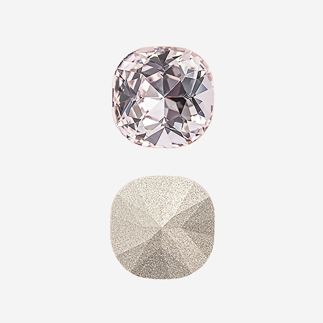 Кристалл Кушон (Сushion), оттенок "Светло-розовый"/"Light Rose", 10мм