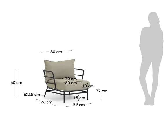 Кресло Mareluz с черным каркасом