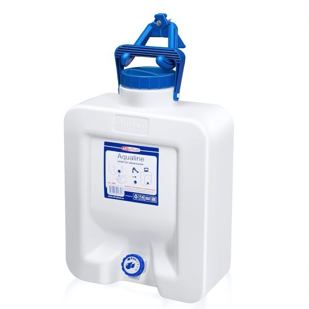 Канистра-умывальник "Aqualine" 14 л (с подвеской и крепежным винтом) цвет в ассортименте