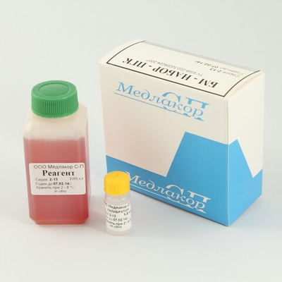 БМ-НАБОР-ПГК, 100мл, (опр. белка в моче, м-д пирогалл.красный), 04.02.02 Медлакор, наб.
