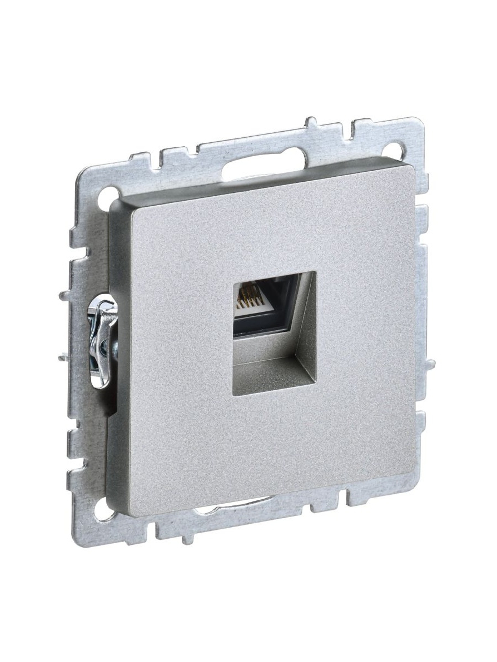 Розетка компьютерная СП RJ45 кат.5E BRITE РК10-БрА механизм алюм. IEK BR-K10-1-K47