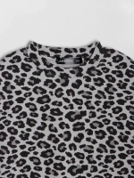 Футболка для девочки серый леопард