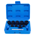 МАСТАК (109-30010C) Набор торцевых головок для поврежденных гаек и болтов, 10-19 мм, кейс, 10 предметов