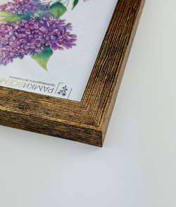 Фоторамка пластиковая 15х21 см, коричневая, фактура дерево, арт. 1521.628060