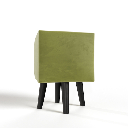 Пуф квадратный на высоких ножках Фантазёр Z-8 (Зелёный) в офис, дом, салон красоты, прихожая, гостиная, на кухню, в кафе, в зону ожидания, в коридор, к туалетному столику. Банкетка, подставка.