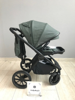 Коляска детская Peppy Monaco 2 в 1 Oliva Green (зеленый), рама черная