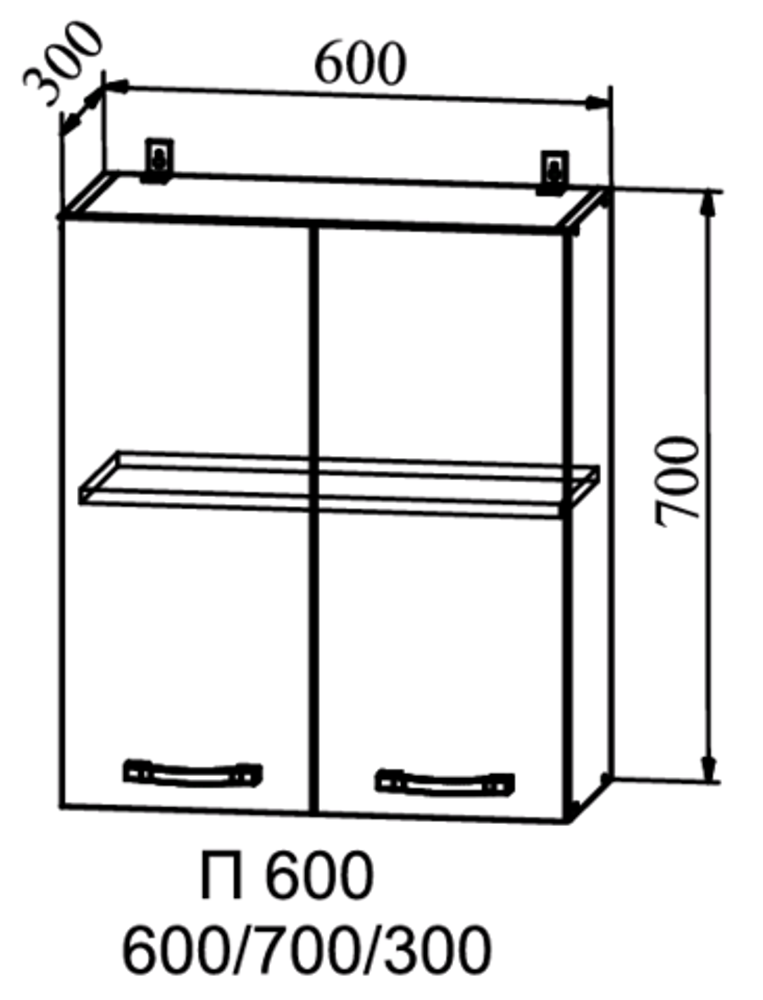 шкаф верхний 600 квадро