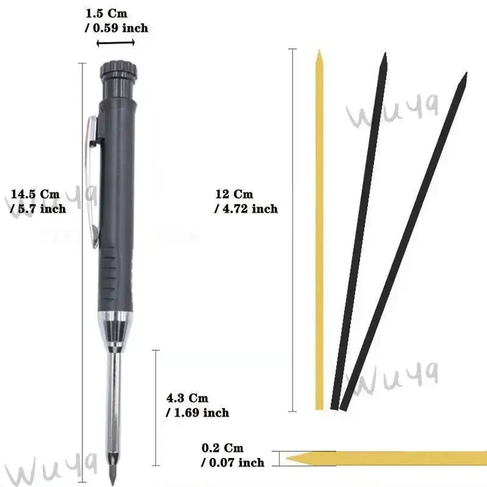 Маркировочная ручка (+ 6 запасных стержней по 2 мм) маркер столярный карандаш столярный карандаш