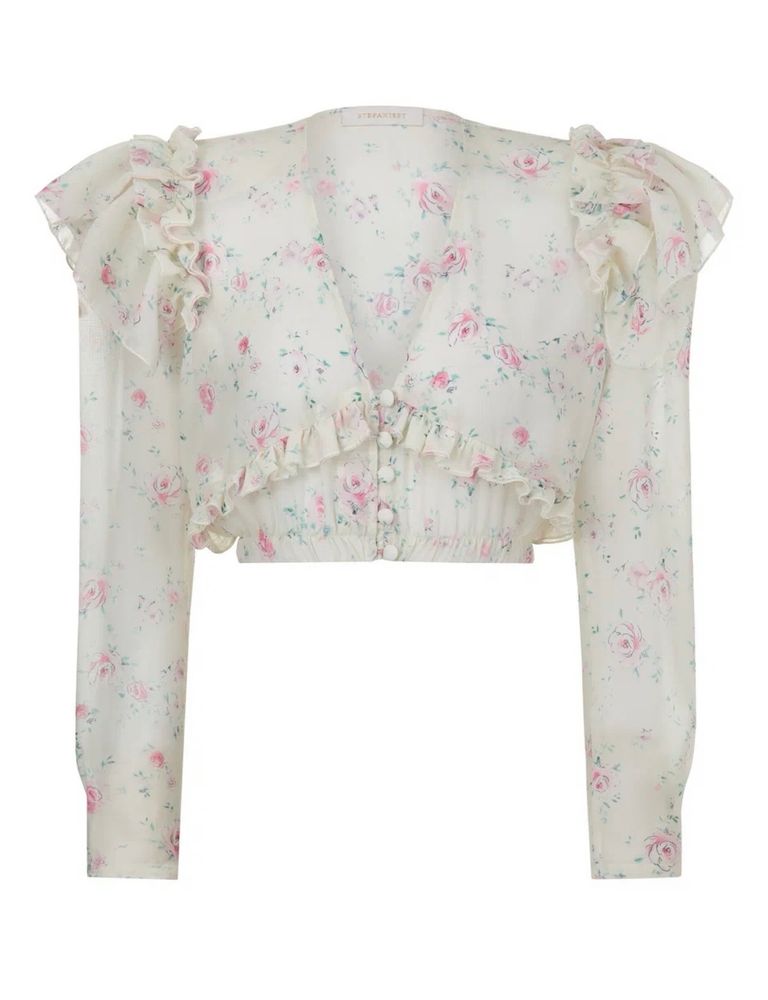 Топ с воланами Afina, молочный