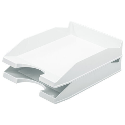 Лоток горизонтальный для бумаг, BRAUBERG «Modern», 346×254×61 мм, белый, 2 штуки в комплекте.