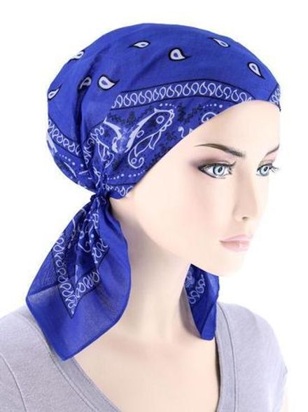 Бандана синяя пейсли огурцы