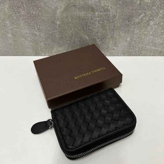 Визитница Bottega Veneta Intrecciato черный