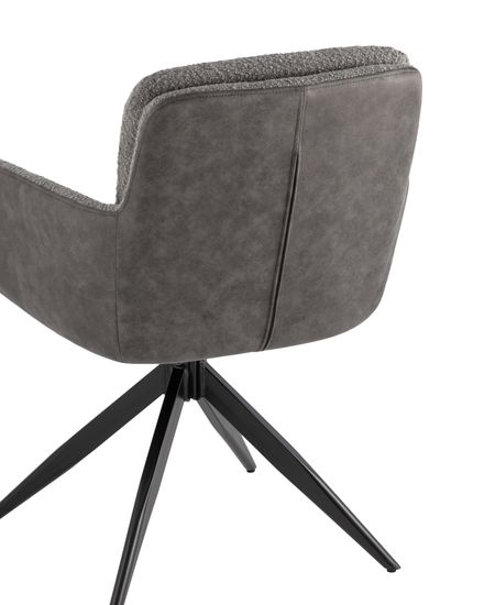 Стул обеденный Wick серый с серой экокожей