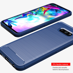 Чехол для LG V50S (G8X) цвет Blue (синий), серия Carbon от Caseport