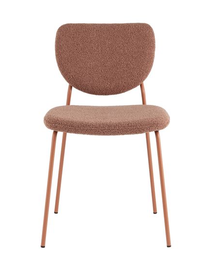 Стул обеденный Gigi коричневый букле розовые ножки